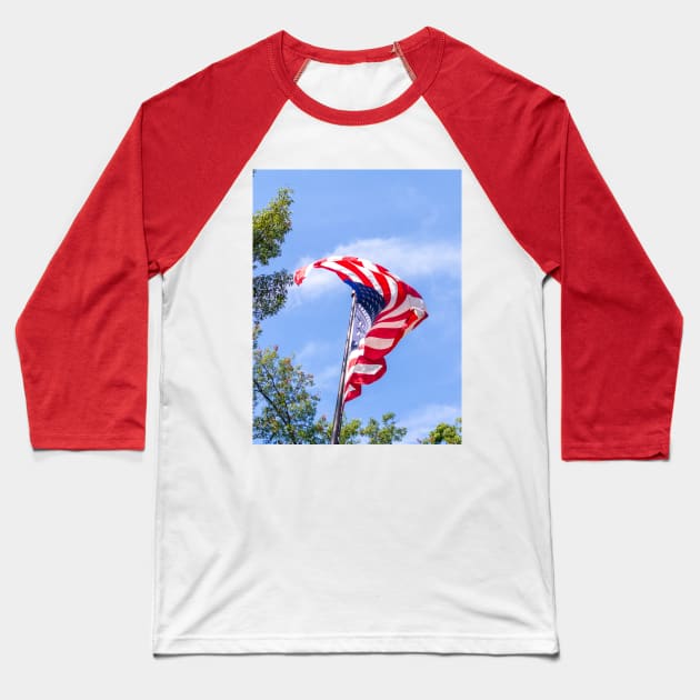 American Flag Baseball T-Shirt by SafariByMarisa